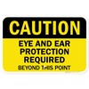 Caution Eye And Ear Protection Required Beyond This Point Sign,