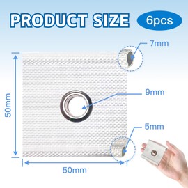 Lotbun 6 Pieces Piping Eyelet 5/6 mm 7/8 mm, Camping Awnings, RV Awning Hooks, Piping Rail, Awning Hooks, Awning for Piping Rail, Hooks, Motorhome, Caravan, Side Awnings, Tents, Camping, Tarpaulin
