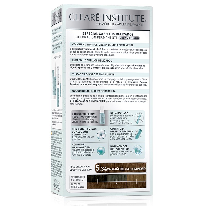 Clinuance Permanent Colouration without Ammonia, Sensitive Hair, 5.34 Chestnut Brown