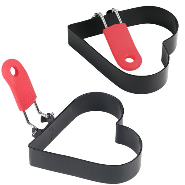 Mikim 3.5 Inch Egg Ring with Foldable Handle, Stainless Steel