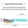 2Pcs Boar Bristle Hair Brush, Wet & Dry Hair Brushes,