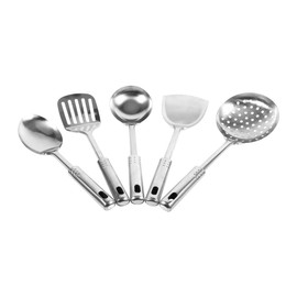Sunicon 5 Pack Stainless Steel Kitchen Utensils Set, Cooking Utensil Set Versatile Kitchen Tools with Ergonomic Handle for Kitchen