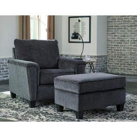 Signature Design by Ashley Abinger Contemporary Rectangle Ottoman, Dark Gray