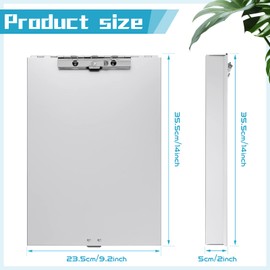 Seajan Aluminum Clipboard with Storage Metal Clip Board Folder Letter Size Form Holder Portfolio Clipboard Binder Clip Posse Box for Nurse Police Office Stationery Items 14 x 9.2 x 2 Inches (4)