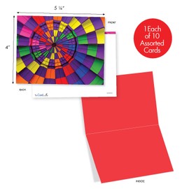 10 'Hot Air' Note Cards with Envelopes 4 x 5.12 inch, Assorted Blank Greeting Cards Featuring Colorful Hot Air Balloons, Stationery Set for Weddings, Birthdays, Thank You, Holidays M2035