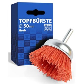 PFERD Cup Brush Untwisted TBU Coarse (RED) | Diameter 50 mm Shaft Diameter 6 mm RED Filament Diameter 1.27 mm | 43740165 - for Drills