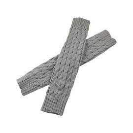 FSSTUD Winter Knitted Leg Warmers Crochet Long Boot Socks Warm Boot Toppers High Knee Leg Warmers Ribbed Knit Leg Socks for Women Lady Girls Light Grey