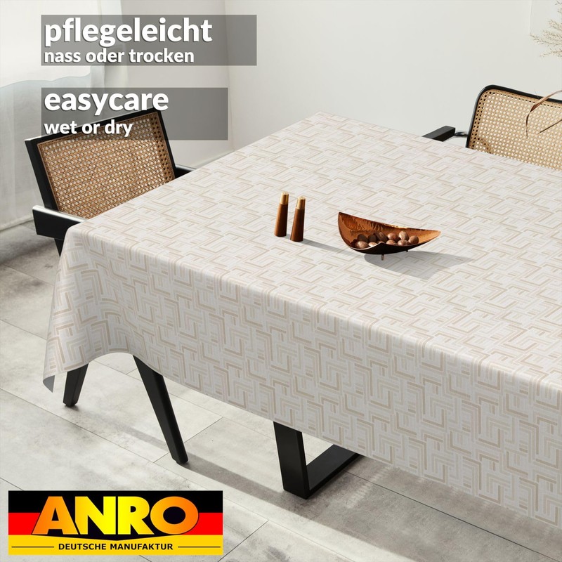 ANRO Moderna Oilcloth Tablecloth Wax Tablecloth Washable Garden Tablecloth Round