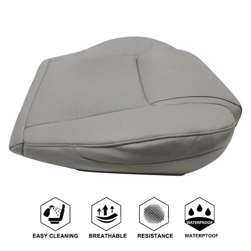 NLQR Replacement Front Seat Cover Gray Microfiber Leather Compatible with
