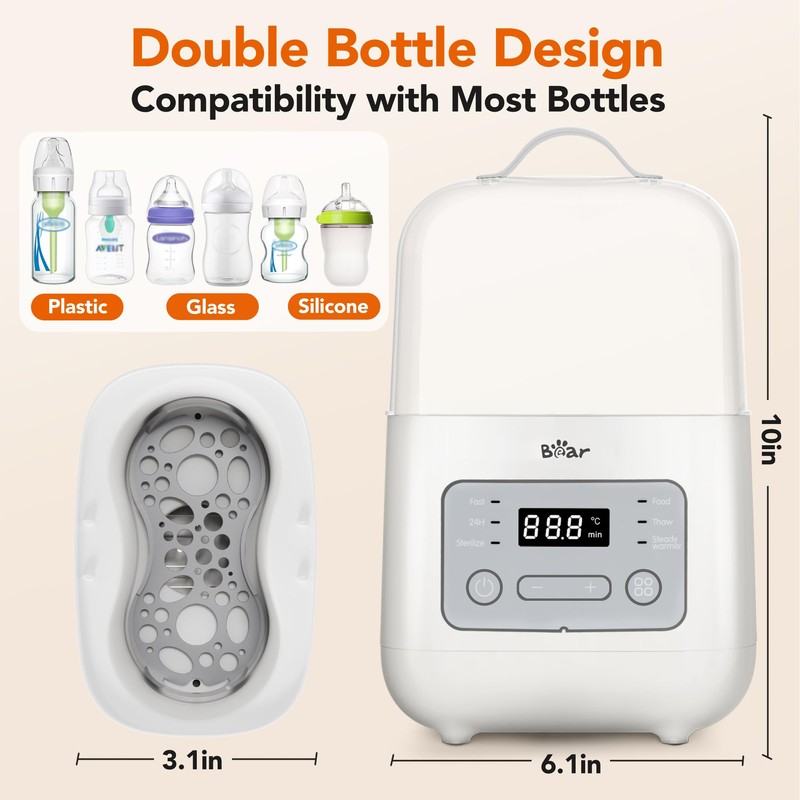 Bear Bottle Warmer, Baby Double Bottles Heater Breastmilk Food Warmer
