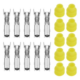 The Lord of the Tools 10 Sets Automotive Terminal Contacts Crimp Socket Contact 344113-1 Wire Seals 347874-1 Compatible with TD5 Motor ECU 18/36 Way Econoseal ECU