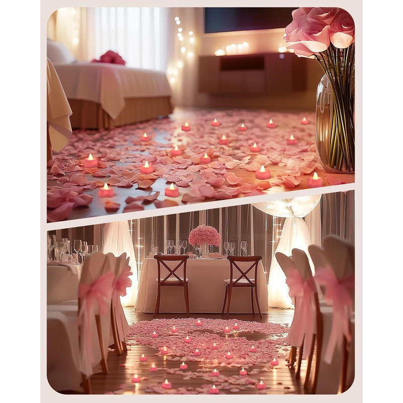 Amagic 4000 Pieces Pink Artificial Rose Petals with 50 Pink