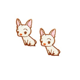PLpatch Set of 2 Tiny. Mini Cute Dog Poppy Little Dog Patches Cartoon logo1 Patches Sew Iron on Embroidered Applique Badge Sign Patch Clothing Costume (Chihuahua)