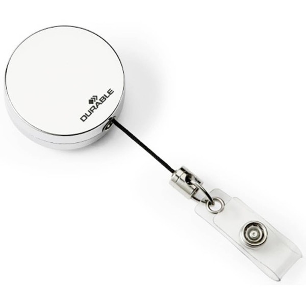 Durable Badge Reel Chrome with Belt Clip and Retractable Cord,