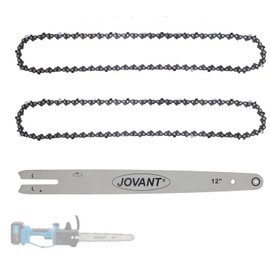JOVANT 12 Inch Chainsaw with Replacement Chain Bar,12 Inch Replacement Chain for Portable Chainsaw, only include 2PCS 12'' Chains and 1PCS 12'' Chainsaw Bar