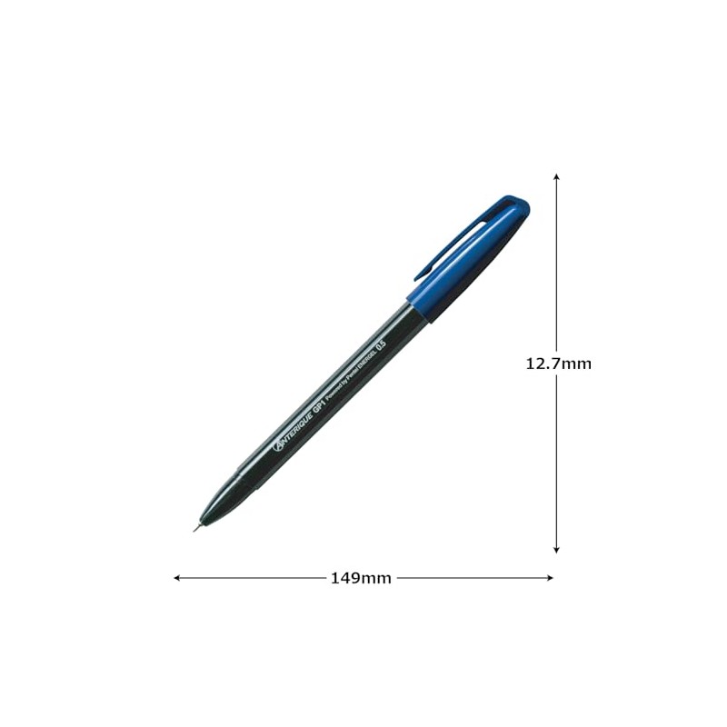 Anteric Gel Ink Ballpoint Pen, 0.5mm, Navy Blue x Pitch