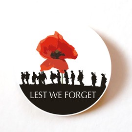 Pack of 24 Soldier Paper Labels - Remembering Our Heroes - Red Poppy Sticker Tribute for Remembrance Day, Anzac Day, Armistice Day