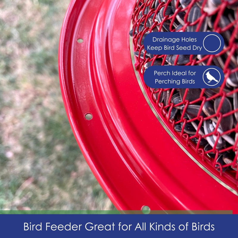Backyard Essentials Collapsible Metal Mesh Bird Feeder with Tray -