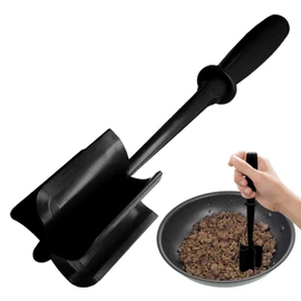 Auvotuis Meat Masher, 5 Curve Blade Hamburger Chopper, Heat Resistant Meat Masher for Ground Beef, Mix and Chop Kitchen Tool, Food Smasher Tool for Hamburger, Beef, Potato, Tomato, Avocado (Black)