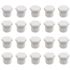 20 Pcs of PVC Pipe Plug,Eau 3/4 NPT Water Heater Drain Plug Compatible with RV,Irrigation,Underground Sprinkler Systems,Swimming Pools,Outdoor Applications and Water Supply Lines.