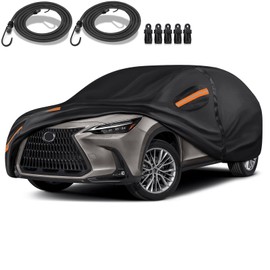 QUYDDC Special Full Car Cover Fit for 2015-2023 Lex-us NX Series NX250 NX300 NX350h, Ultra Heavy 600D Oxford Cloth, All-Weather Protection Summer Sun Exposure and Winter Snow Rain Dust UV, Black