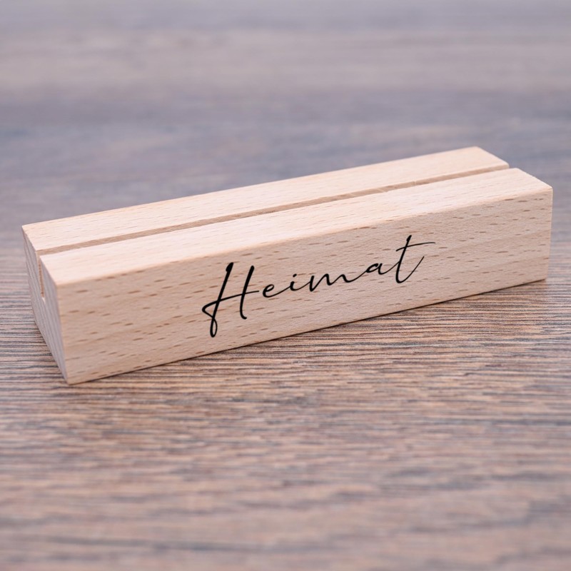Interluxe Kartenhalter - Heimat - Grußkartenhalter mit Spruch Zuhause Fotohalter