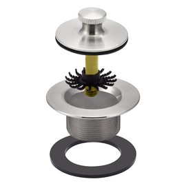 UNI-DRAIN Bathtub Drain Plug with Hair Catcher 1-1/4" NPSM Bathtub Drain Stopper Fine Thread(Nickel Brushed)