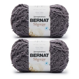 Bernat Sheepy Black Bear Yarn - 2 Pack of 250g/8.8oz - Nylon - 6 Super Bulky - Knitting/Crochet