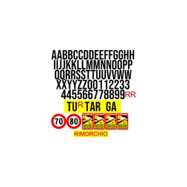 GamesMonkey® - Premium Pack of Letters and Numbers Stickers for Number Plates, Tags and Tags - Weatherproof