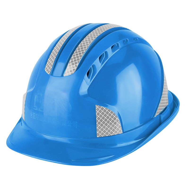 Construction Site Protective Cap Ventilate ABS Hard Hat Reflective Stripe