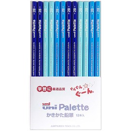 Name Engraving Pencil, Mitsubishi Pencil, Uni Palette, Easy to Write, HB-6B, 1 Dozen Pastel Colors, cdm-K505-556N, Choose from Package (2B, Celebration Packaging, Pastel Blue)