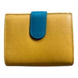 Golunski RFID Blocking Leather Wallet, Compact Trifold Design, Red and Navy, 11 x 9 x 3 cm (Yellow)