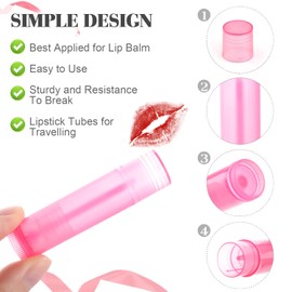 DMuuuDM 50 Pcs 5.5g Twist-up Lip Balm Tubes,Empty Plastic Lip Gloss Balm Containers Rotatable Deodorant Containers for DIY Homemade Lipsticks, Chapsticks and Homemade Solid Perfume,Pink