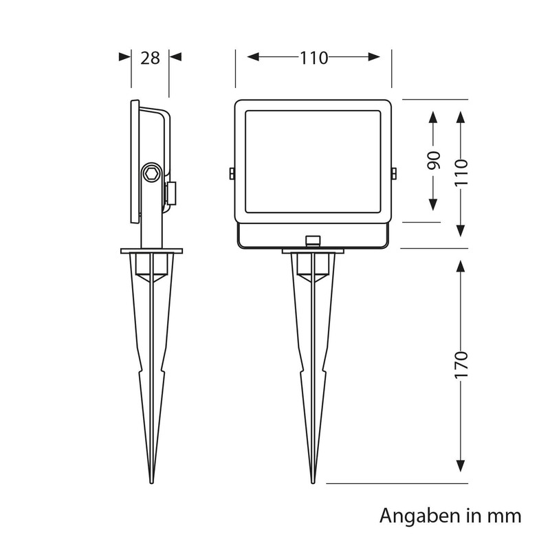 ledscom.de FLIN LED Garden Spotlight with Ground Spike and Plug