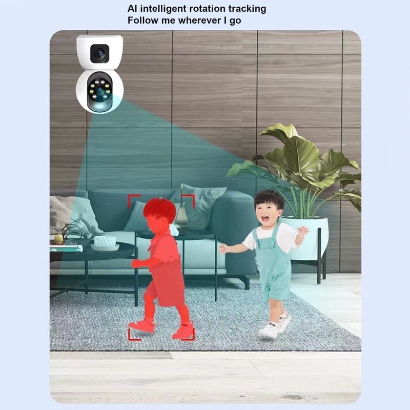 WiFi Dual Lens Security Camera HD Wireless Home Camera with