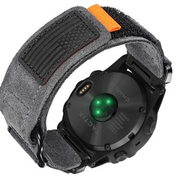 Soft Suede Leather Watch Band, 20mm Military Strap Compatible with Garmin Fenix 8 43mm /7S/7S Pro/6S/6S Pro/6S Sapphire/5S/5S Plus/5S Sapphire, Instinct 2S, Descent MK1S/2S, D2 Delta S, Approach S70-42mm