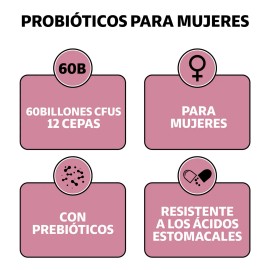 Probióticos Mujer 60 Billion + Prebióticos (prebiotic) + Inulina de Agave 12 Cepas Beyond Vitamins - Probióticos femeninos - Probióticos Vaginales Flora - Candida Cleanse Fibra - 60 Cápsulas