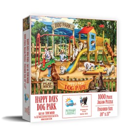 SUNSOUT INC - Happy Days Dog Park - 1000 pc Jigsaw Puzzle by Artist: Tom Wood - Finished Size 20" x 27" - MPN# 28538