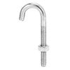 QWORK Steel J-Bolt with Nut, 5/16" x 3" Anchor Bolts,