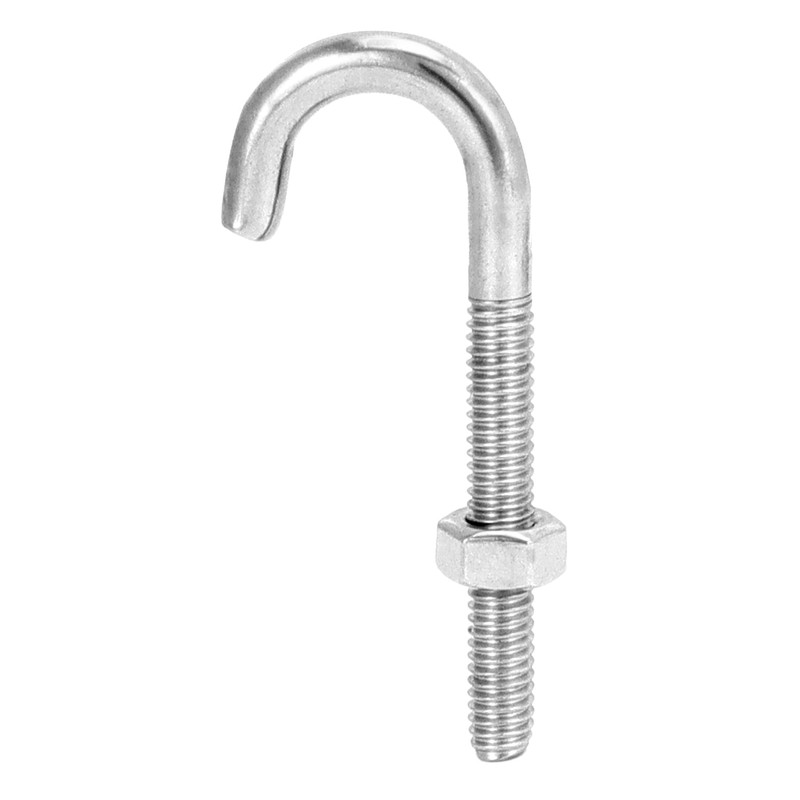 QWORK Steel J-Bolt with Nut, 5/16" x 3" Anchor Bolts,