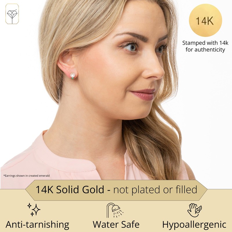 MAX + STONE 14k Gold Freshwater Pearl and Gemstone Stud