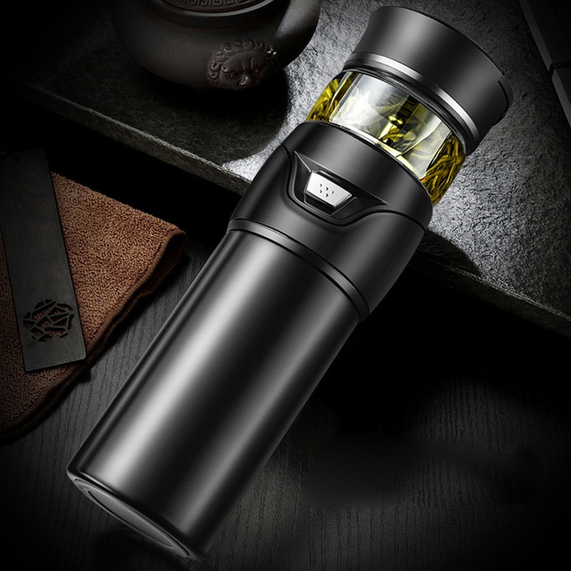 Tea Bottle with Infuser Tea Tumbler Stainless Steel Double Layer