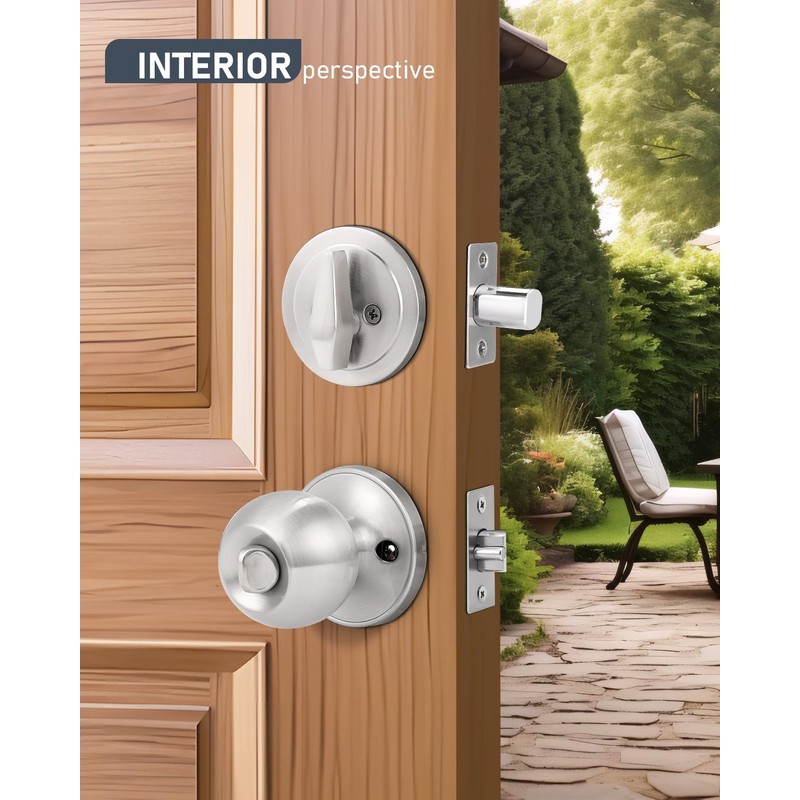 6 Pack Keyed Entry Door Knob and Single Cylinder Deadbolt