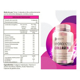 Colágeno Hidrolizado + Ácido Hialurónico + Elastina 180 Cap