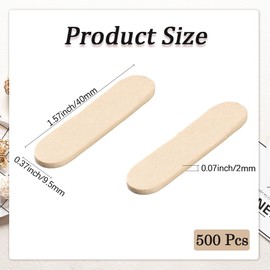 CREATCABIN 500Pcs Mini Wood popsicles Sticks Ice Cream Sticks Small 1.57 x 0.37 Inch Natural Wooden Blank Uncolored Craft Food Accessories for Ice Cream popsicles Stirring Art Projects DIY Making