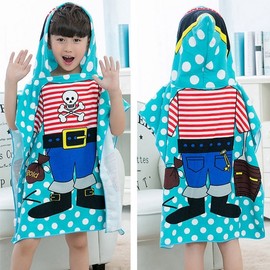 beach towel children's bath towel beach robe towel Children's Mitch Towel Shark B 2ea