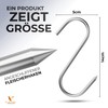 XXL Butcher Hooks, Stainless Steel, Butcher Quality, 140 mm, Pack