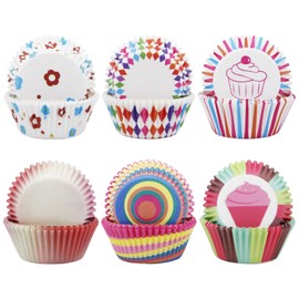 Druuzyl Pack of 300 Paper Muffin Cases - Rainbow Cupcake Baking Moulds Disposable Baking Cups for Muffins, Cupcakes, Desserts - Ideal for Birthdays, Weddings & Parties