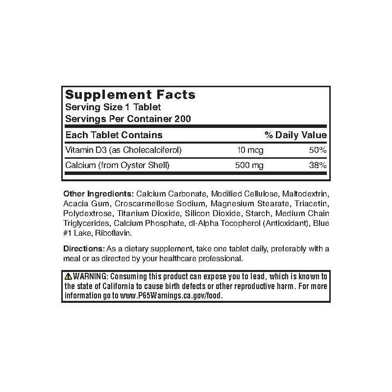 Nature's Blend Oyster Shell Calcium with D3 200 Tabs