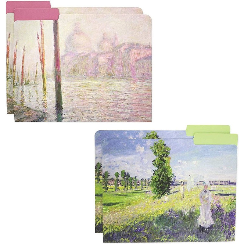 Claude Monet File Folders, Decorative with 1/3 Cut Tab, Letter